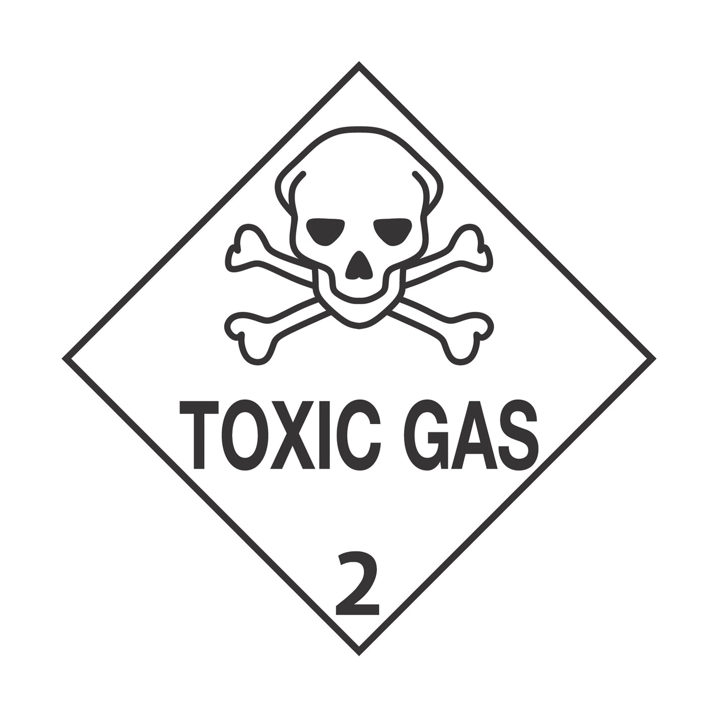 Hazard Class 2: Toxic Gas Placard Sign | Transportation Placards Decal Stickers