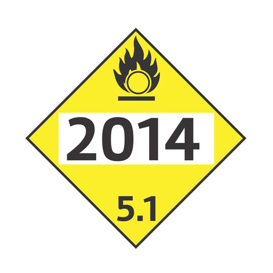 Hazard Class 5: Oxidizer UN # 2014 Placard Sign | Transportation Placards Decal Stickers