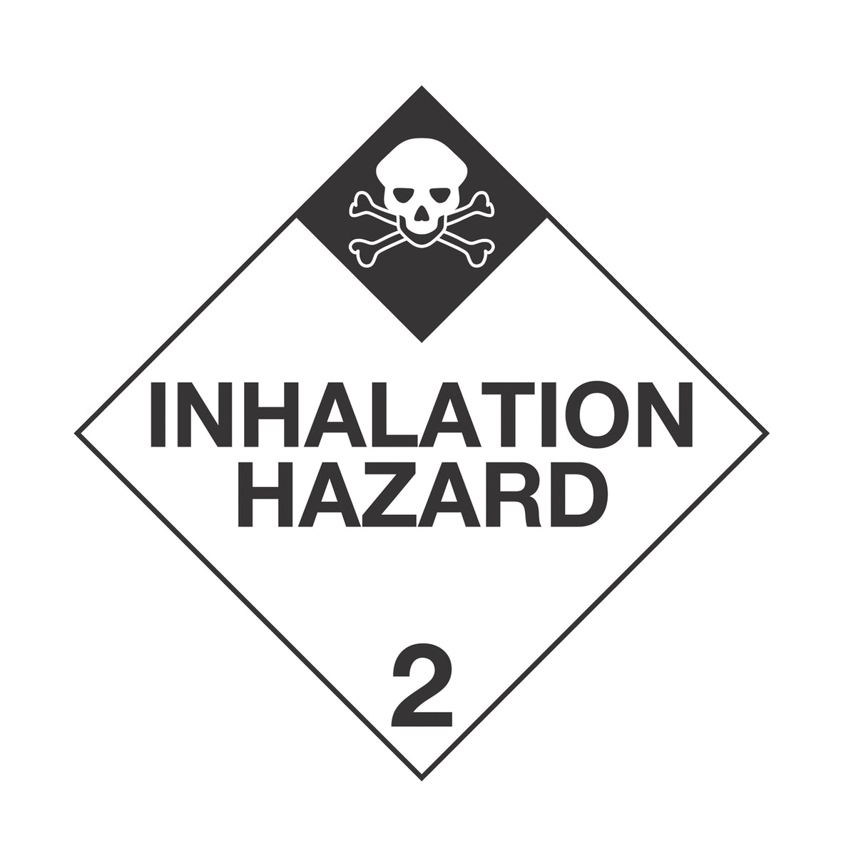 Inhilation Sign Hazard Class 2: Inhalation Hazard Placard Sign | Transportation Placar ...