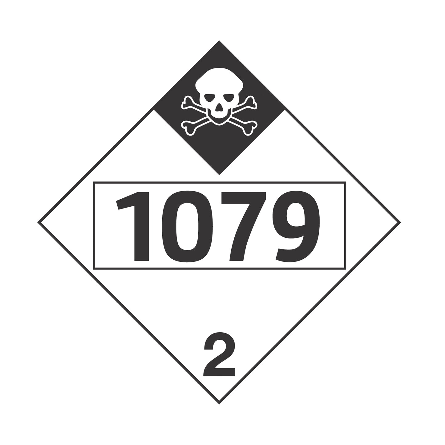 Hazard Class 2: Inhalation Hazard UN # 1079 Placard Sign | Transportation Placards Decal Stickers