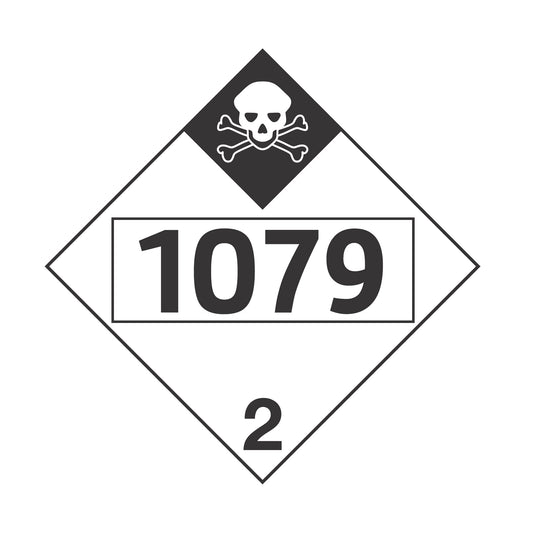 Hazard Class 2: Inhalation Hazard UN # 1079 Placard Sign | Transportation Placards Decal Stickers