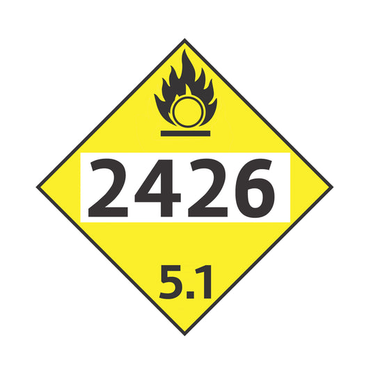 Hazard Class 5: Oxidizer UN # 2426 Placard Sign | Transportation Placards Decal Stickers