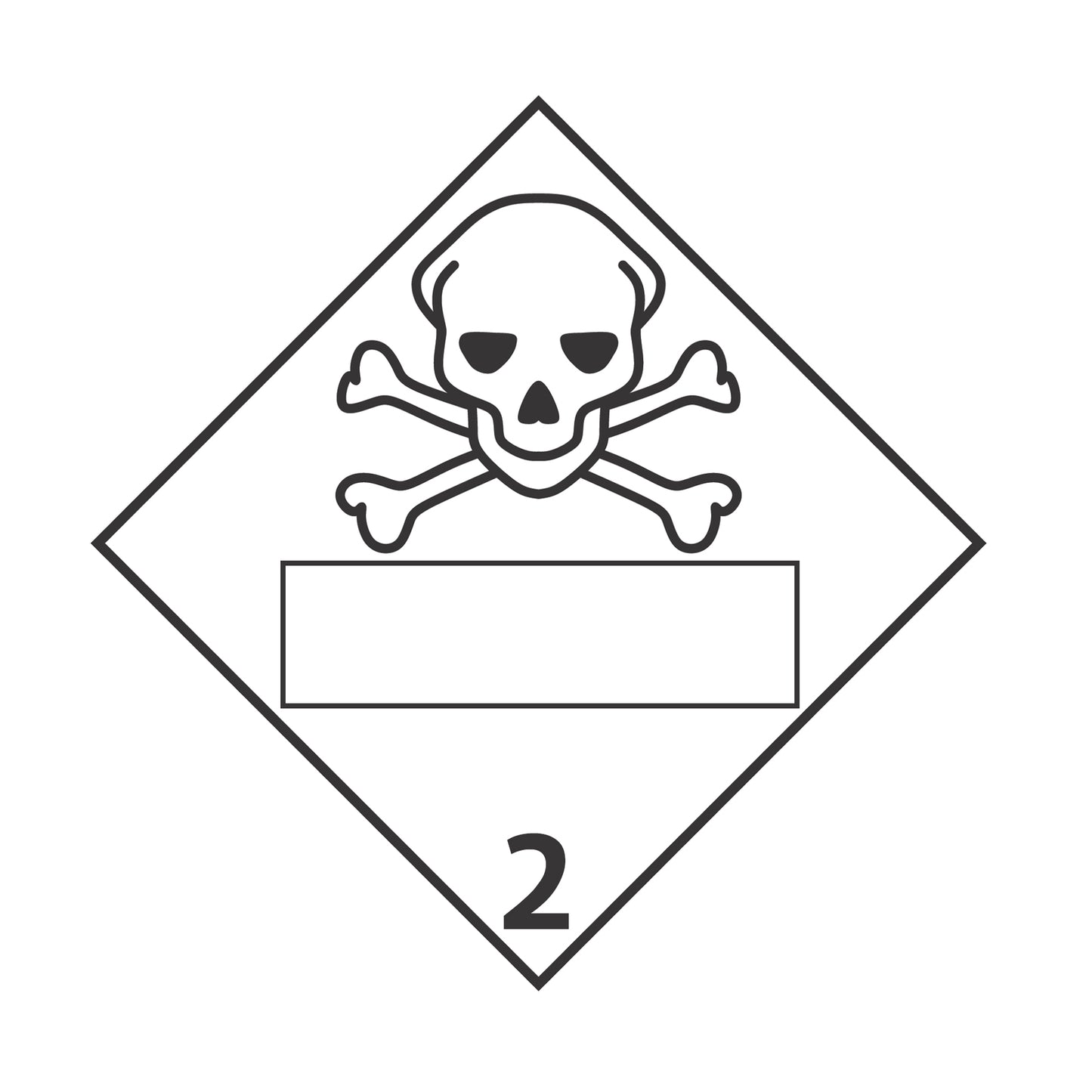 Hazard Class 2: Toxic Gas Blank Placard Sign | Transportation Placards Decal Stickers