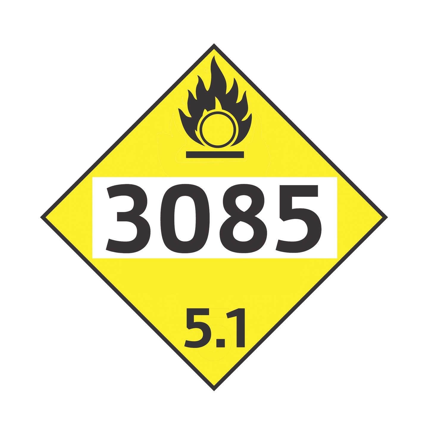 Hazard Class 5: Oxidizer UN # 3085 Placard Sign | Transportation Placards Decal Stickers