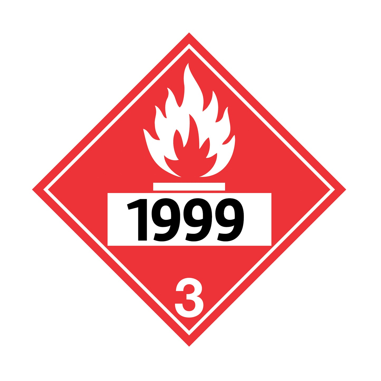 Hazard Class 3: Flammable Liquids UN # 1999 Placard Sign | Transportation Placards Decal Stickers