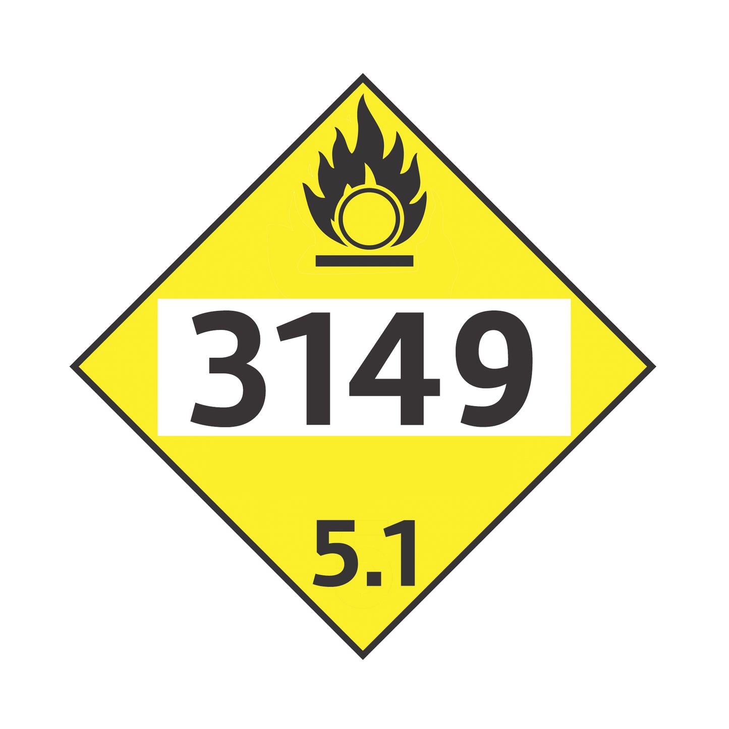 Hazard Class 5: Oxidizer UN # 3149 Placard Sign | Transportation Placards Decal Stickers