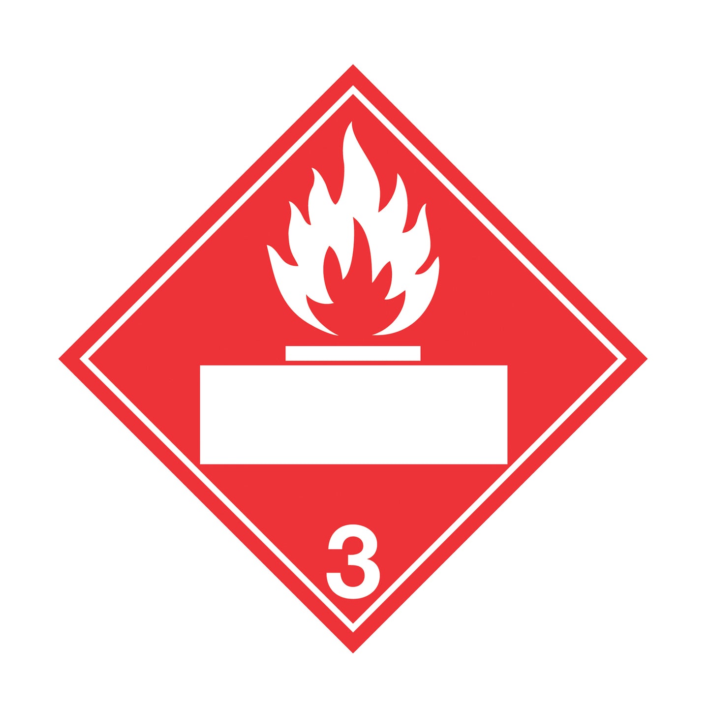 Hazard Class 3: Flammable Liquids Blank Placard Sign | Transportation Placards Decal Stickers