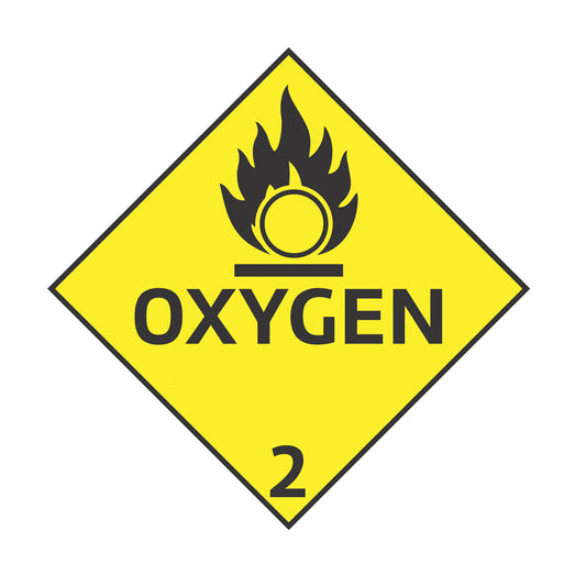 Hazard Class 2: Oxygen Placard Sign | Transportation Placards Decal Stickers