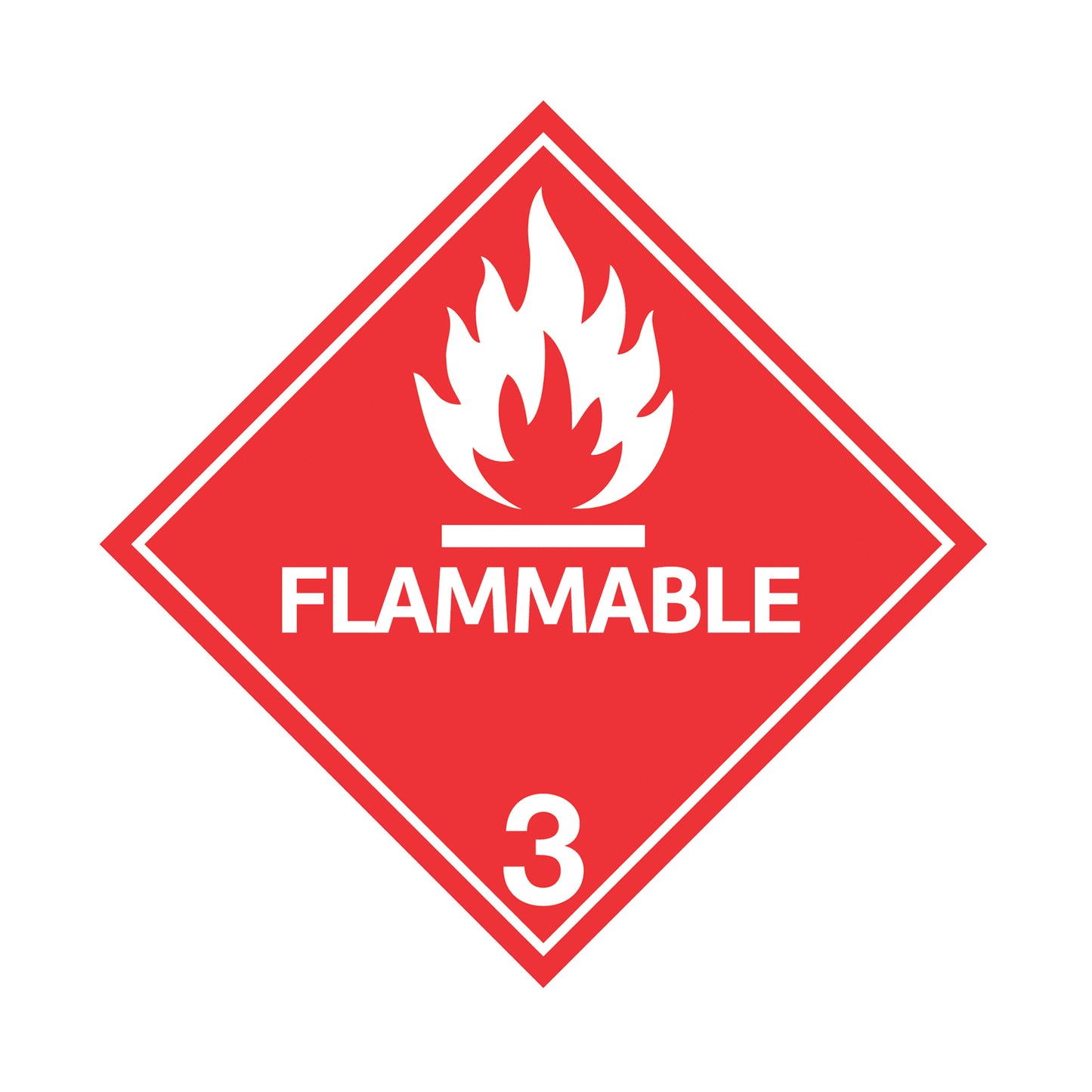 Hazard Class 3: Flammable Placard Sign | Transportation Placards Decal Stickers