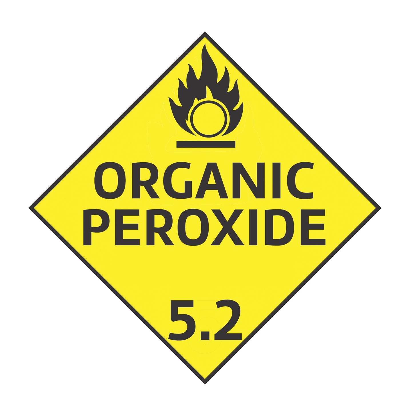 Hazard Class 5: Organic Peroxide Placard Sign | Transportation Placards Decal Stickers