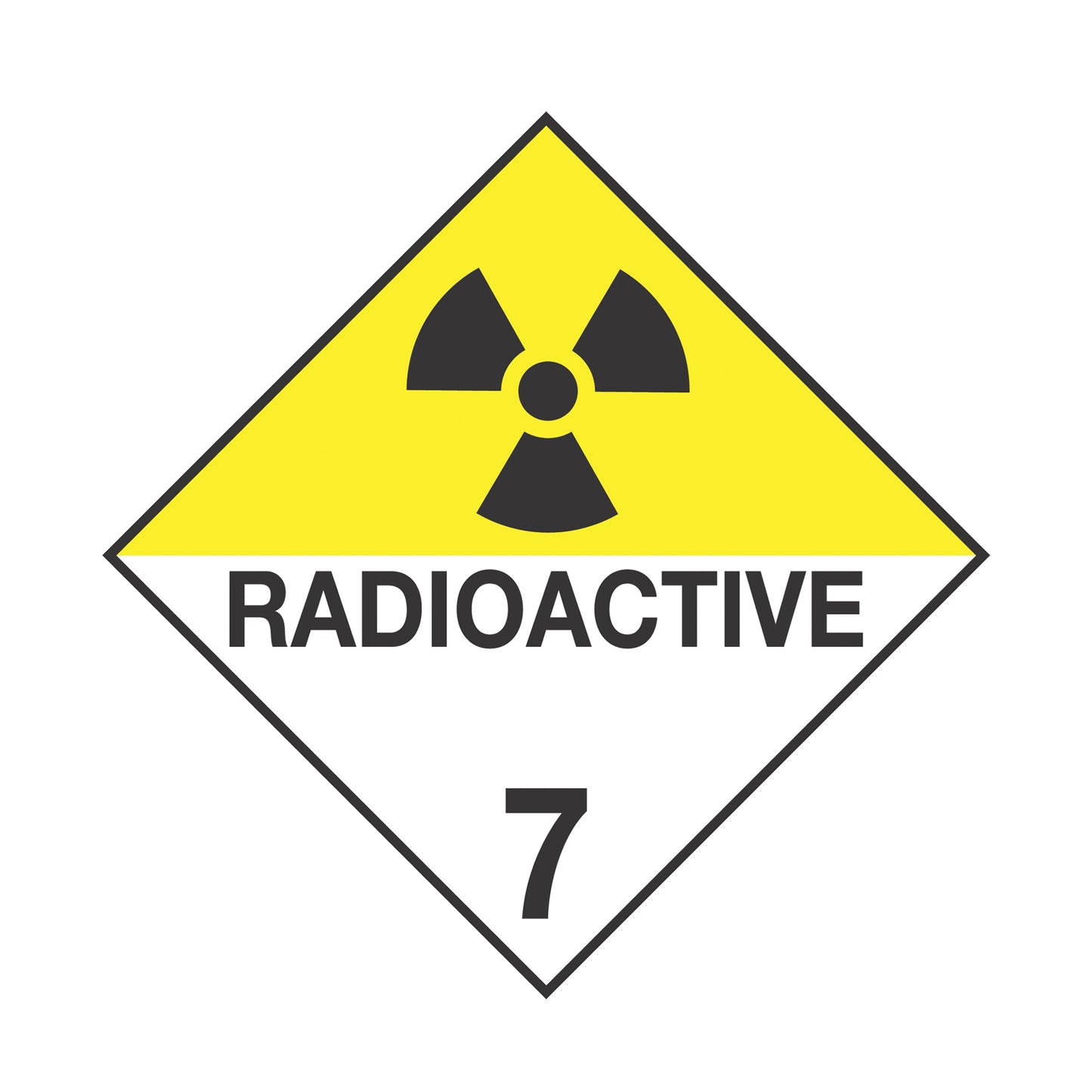 Hazard Class 7: Radioactive Placard Sign | Transportation Placards Decal Stickers