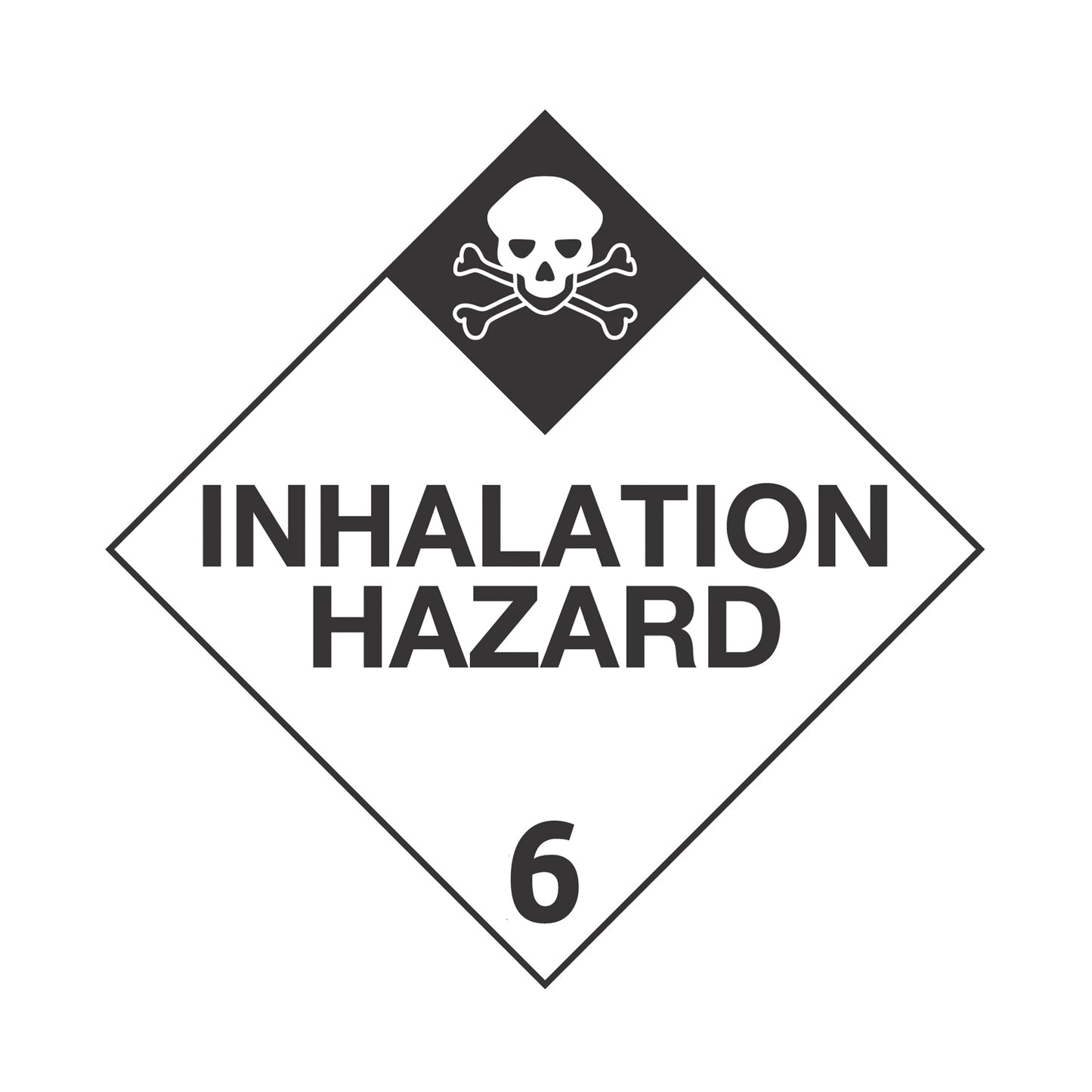 Hazard Class 6: Inhalation Hazard Placard Sign | Transportation Placards Decal Stickers