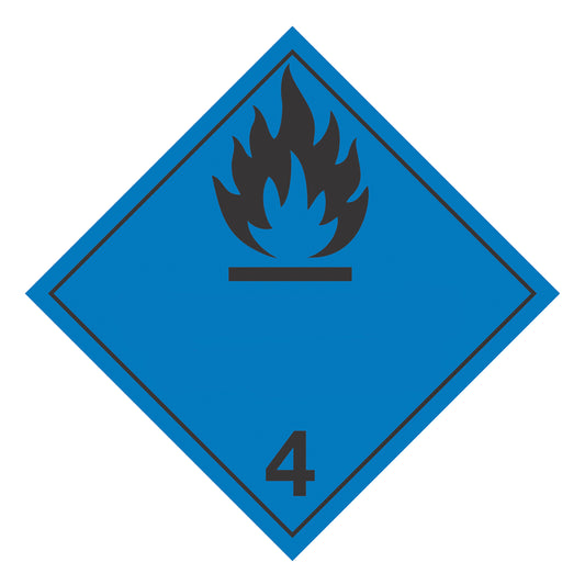 Hazard Class 4: Dangerous When Wet 2 Placard Sign | Transportation Placards Decal Stickers