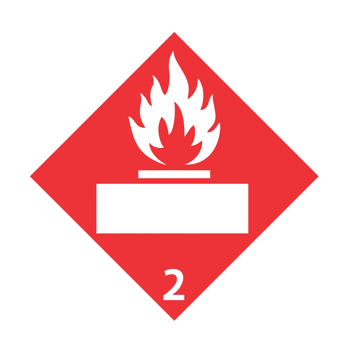 Hazard Class 2: Flammable Gas Blank Placard Sign | Transportation Placards Decal Stickers