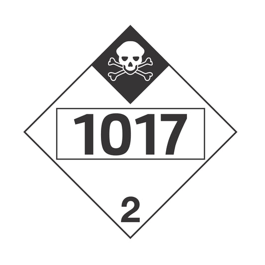 Hazard Class 2: Inhalation Hazard UN # 1017 Placard Sign | Transportation Placards Decal Stickers