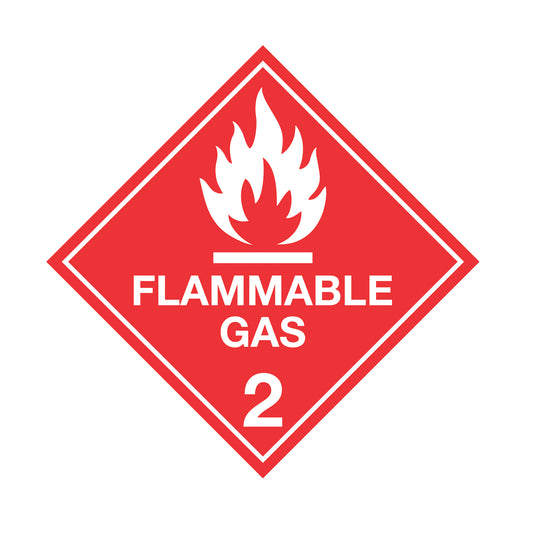 Hazard Class 2: Flammable Gas Placard Sign | Transportation Placards Decal Stickers