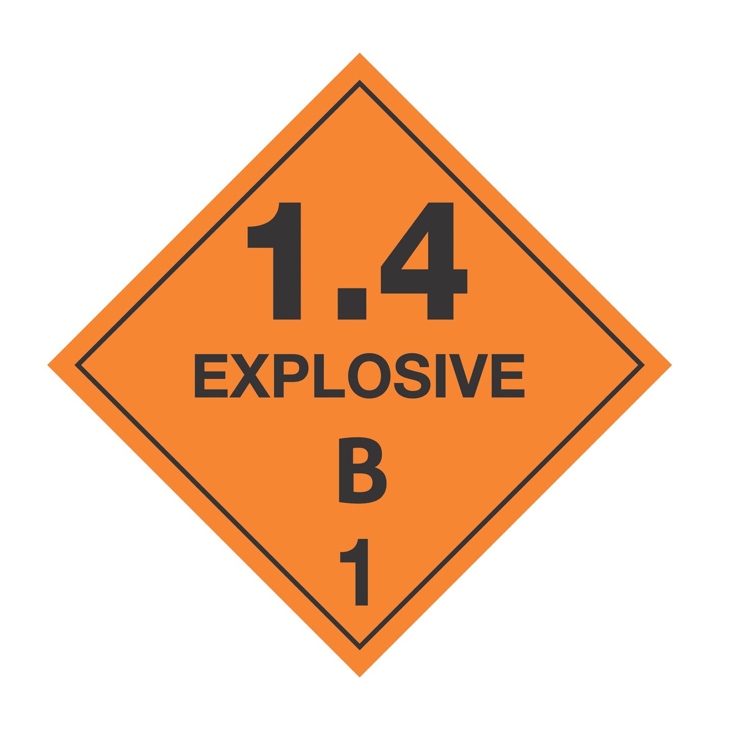 Hazard Class 1: Explosive 1.4B Placard Sign | Transportation Placards Decal Stickers