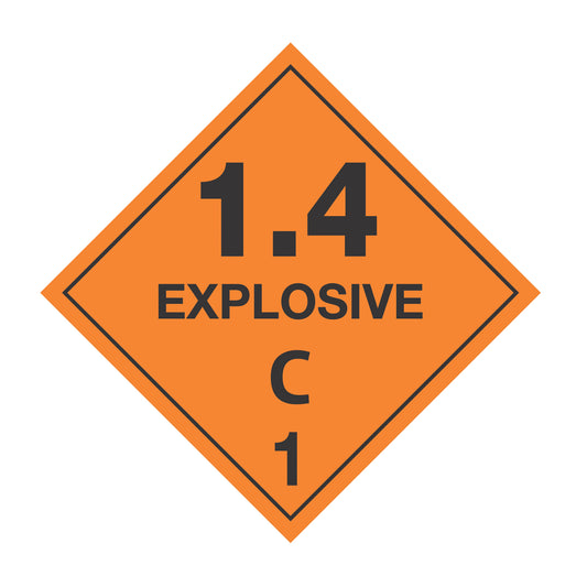 Hazard Class 1: Explosive 1.4C Placard Sign | Transportation Placards Decal Stickers