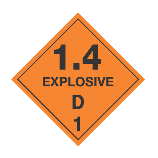 Hazard Class 1: Explosive 1.4D Placard Sign | Transportation Placards Decal Stickers