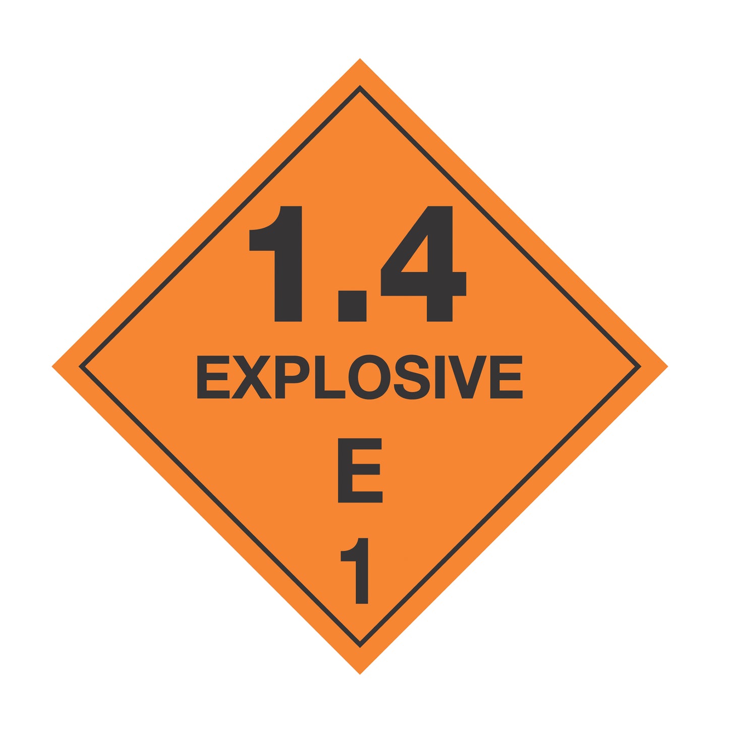 Hazard Class 1: Explosive 1.4E Placard Sign | Transportation Placards Decal Stickers