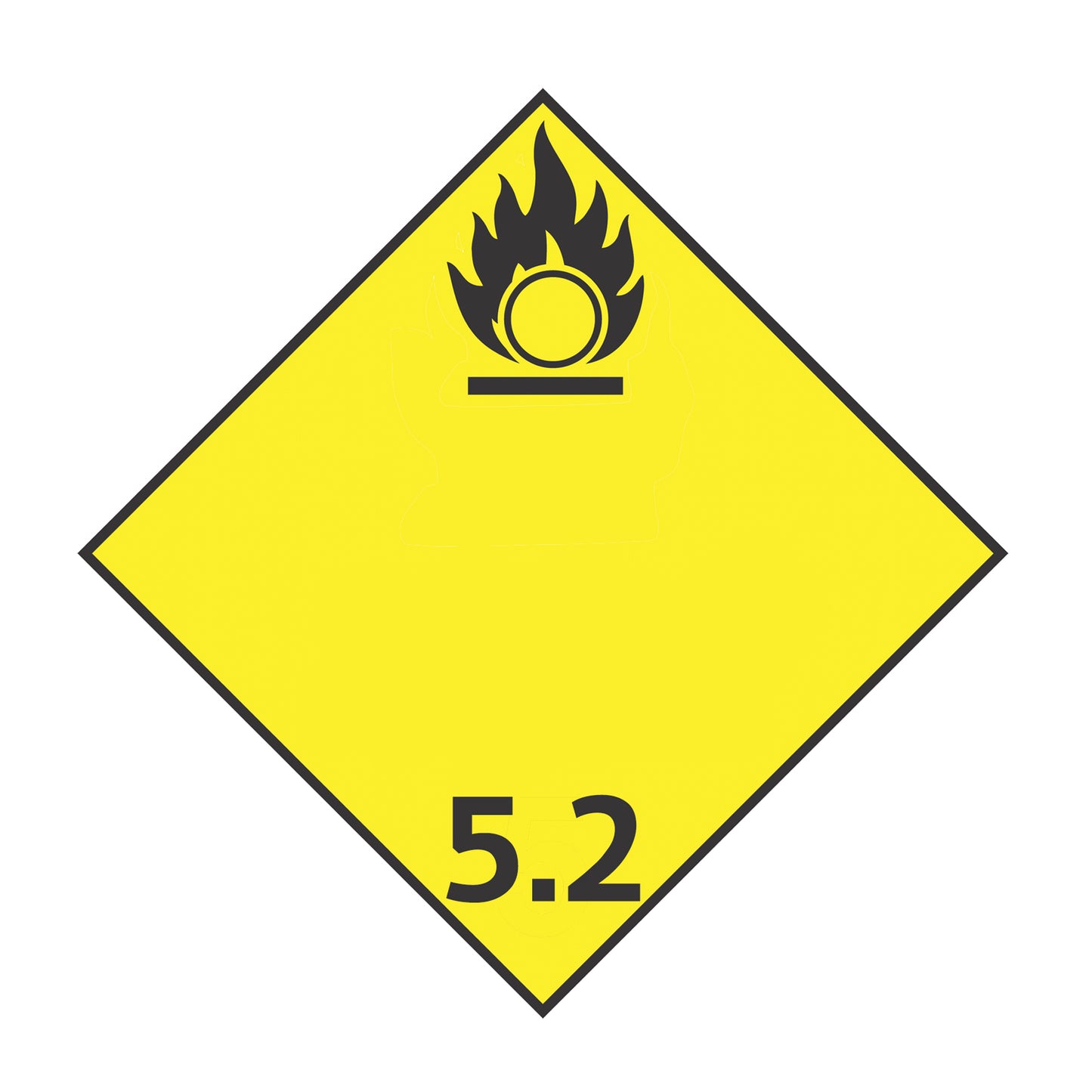 Hazard Class 5: Organic Peroxide 2 Placard Sign | Transportation Placards Decal Stickers