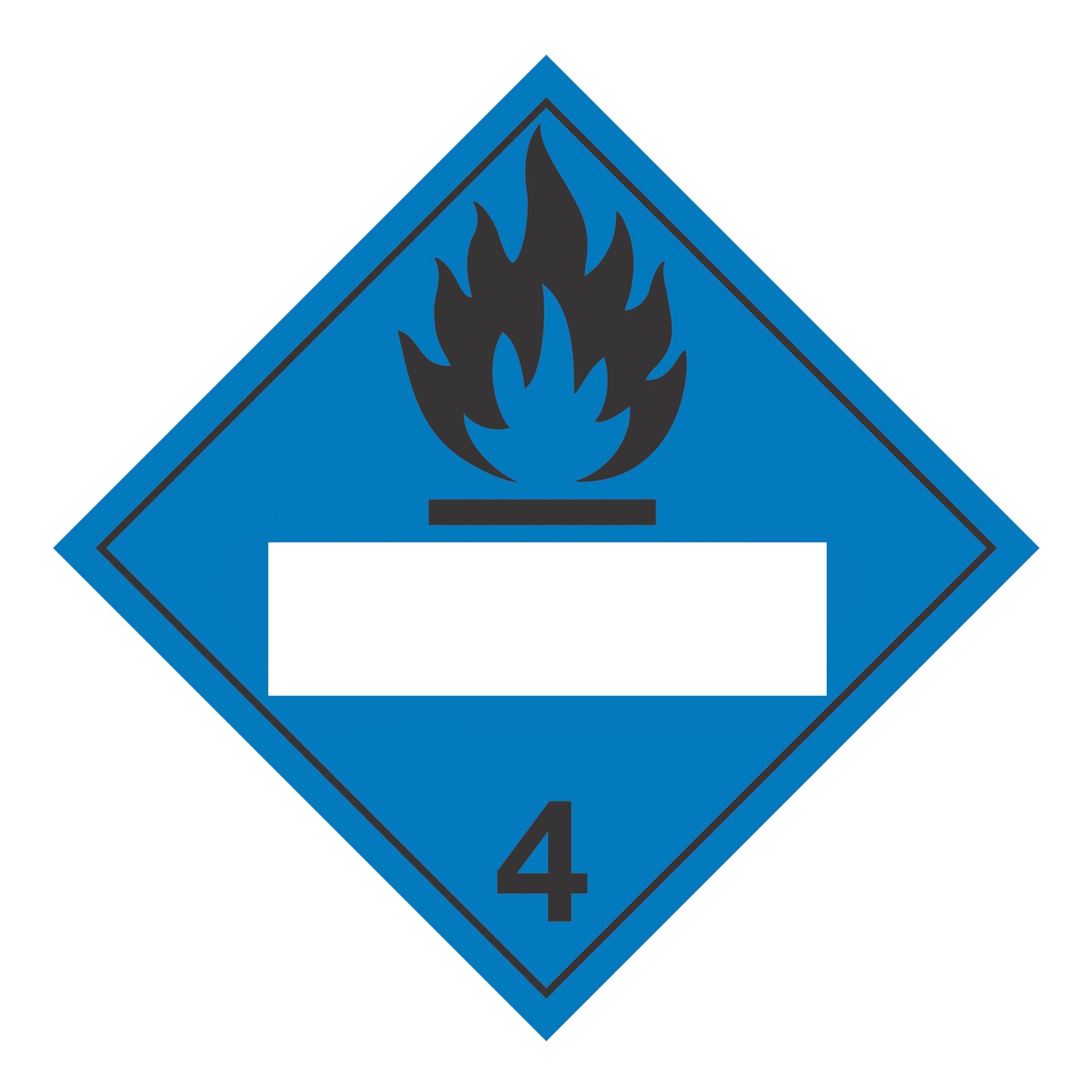 Hazard Class 4: Dangerous When Wet Blank Placard Sign | Transportation Placards Decal Stickers