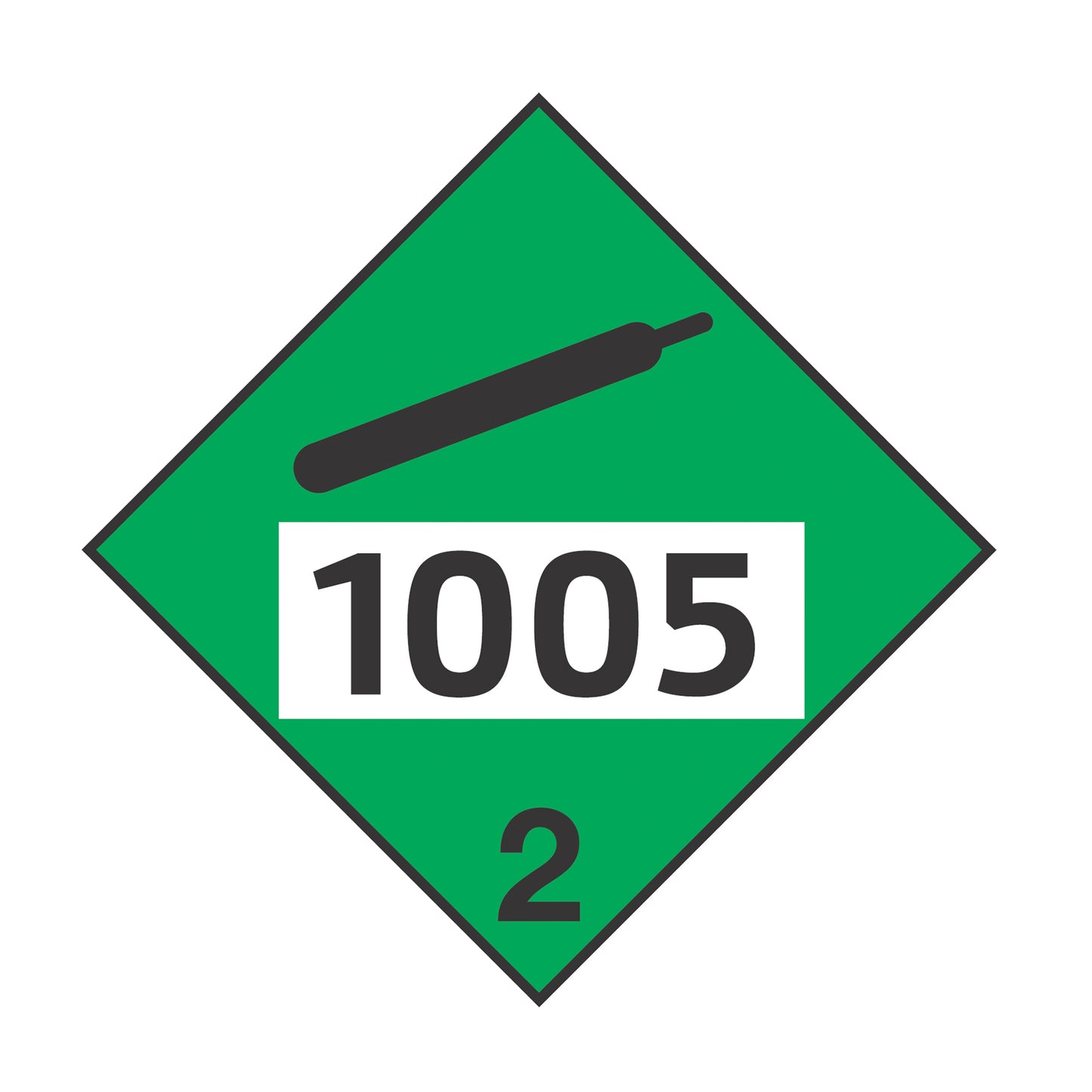 Hazard Class 2: Non-Flammable Gas UN #1005 Placard Sign | Transportation Placards Decal Stickers