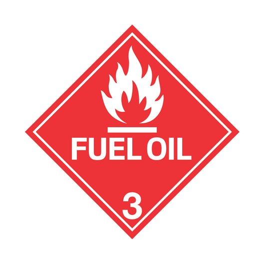 Hazard Class 3: Fuel Oil Placard Sign | Transportation Placards Decal Stickers