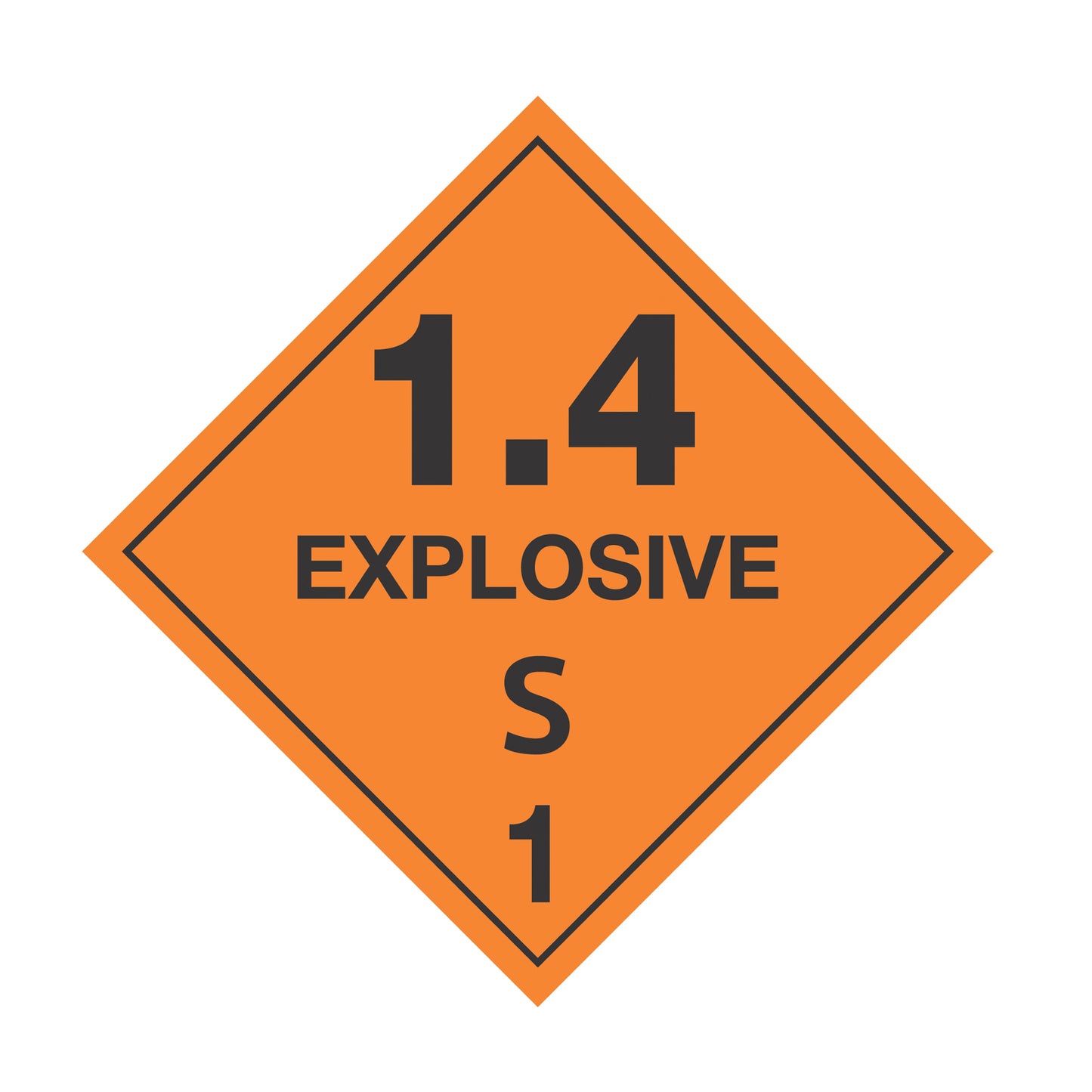 Hazard Class 1: Explosive 1.4S Placard Sign | Transportation Placards Decal Stickers