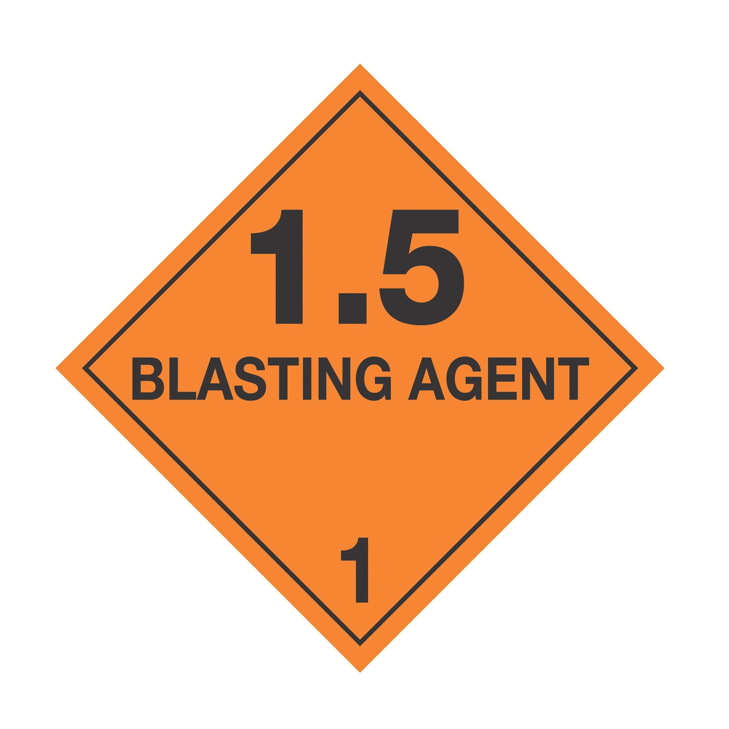 Hazard Class 1: Explosive 1.5 Placard Sign | Transportation Placards Decal Stickers