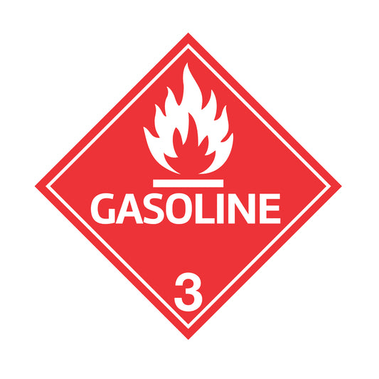 Hazard Class 3: Gasoline Placard Sign | Transportation Placards Decal Stickers