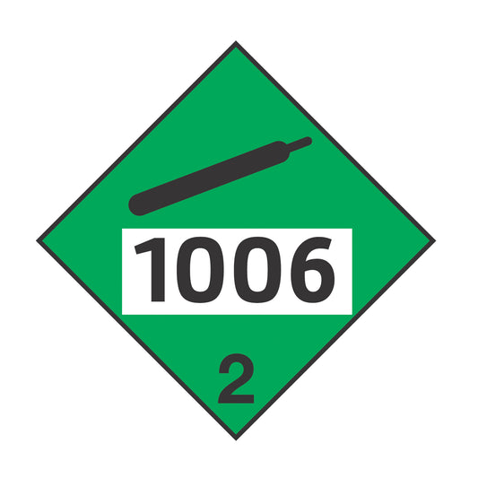 Hazard Class 2: Non-Flammable Gas UN #1006 Placard Sign | Transportation Placards Decal Stickers