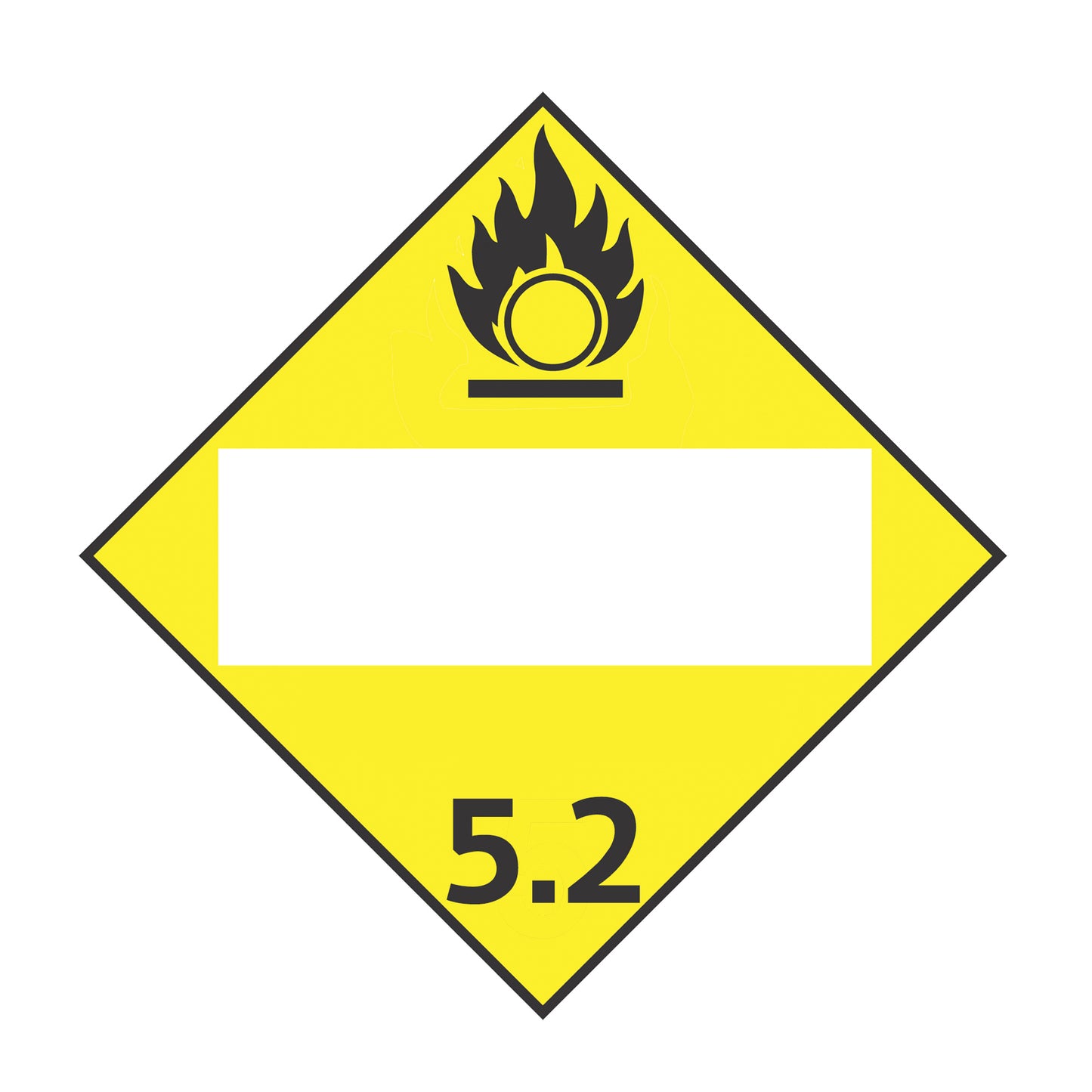 Hazard Class 5: Organic Peroxide Blank Placard Sign | Transportation Placards Decal Stickers