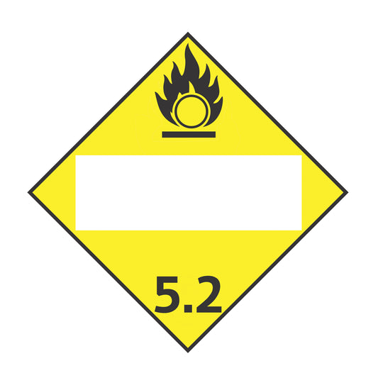 Hazard Class 5: Organic Peroxide Blank Placard Sign | Transportation Placards Decal Stickers