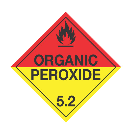 Hazard Class 5: Organic Peroxide 5.2 Placard Sign | Transportation Placards Decal Stickers