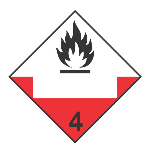 Hazard Class 4: Spontaneously Combustible Blank Placard Sign | Transportation Placards Decal Stickers