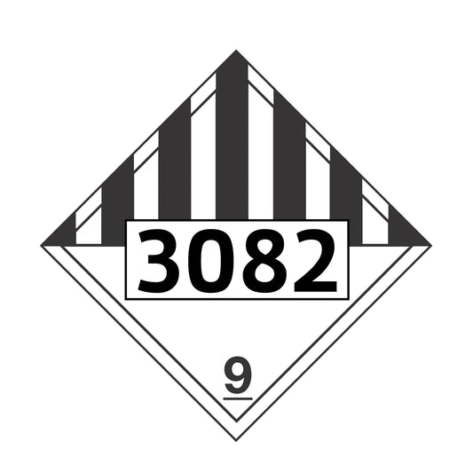 Hazard Class 9: Miscellaneous UN # 3082 Placard Sign | Transportation Placards Decal Stickers