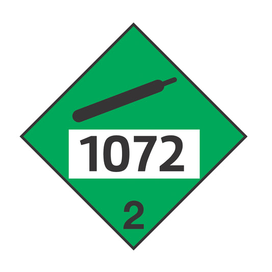 Hazard Class 2: Non-Flammable Gas UN #1072 Placard Sign | Transportation Placards Decal Stickers