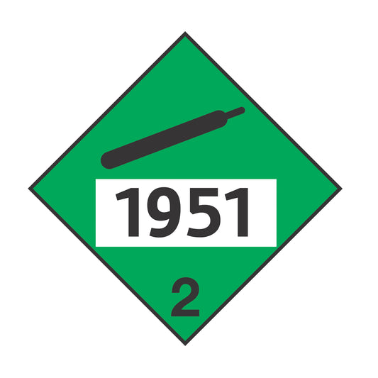 Hazard Class 2: Non-Flammable Gas UN #1951 Placard Sign | Transportation Placards Decal Stickers