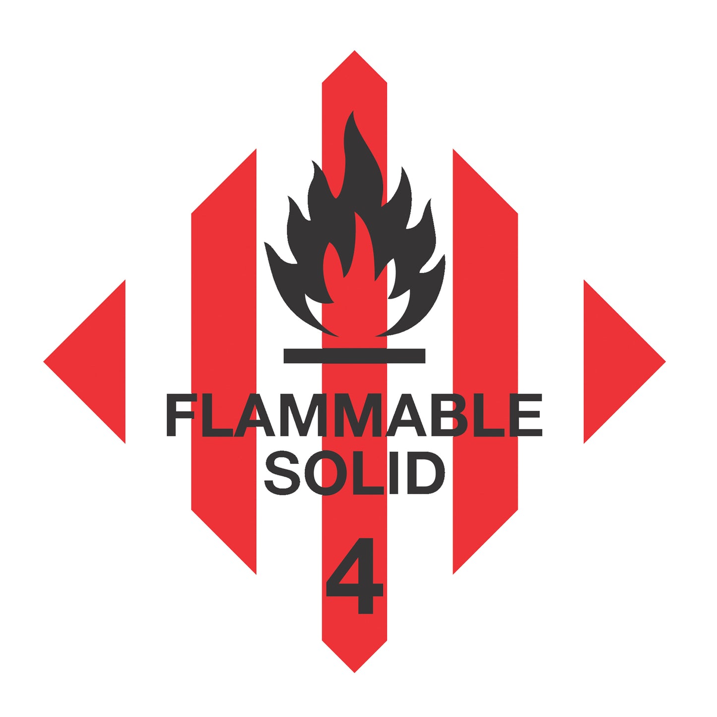 Hazard Class 4: Flammable Solid Placard Sign | Transportation Placards Decal Stickers