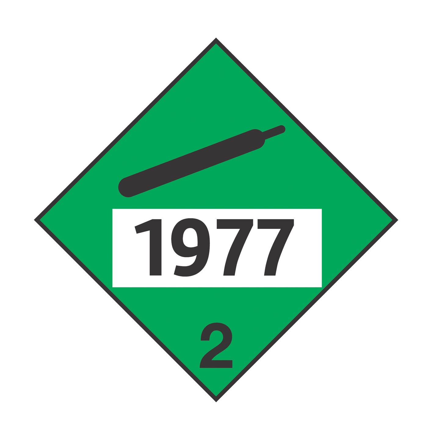 Hazard Class 2: Non-Flammable Gas UN #1977 Placard Sign | Transportation Placards Decal Stickers