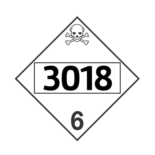 Hazard Class 6: UN # 3018 Placard Sign | Transportation Placards Decal Stickers