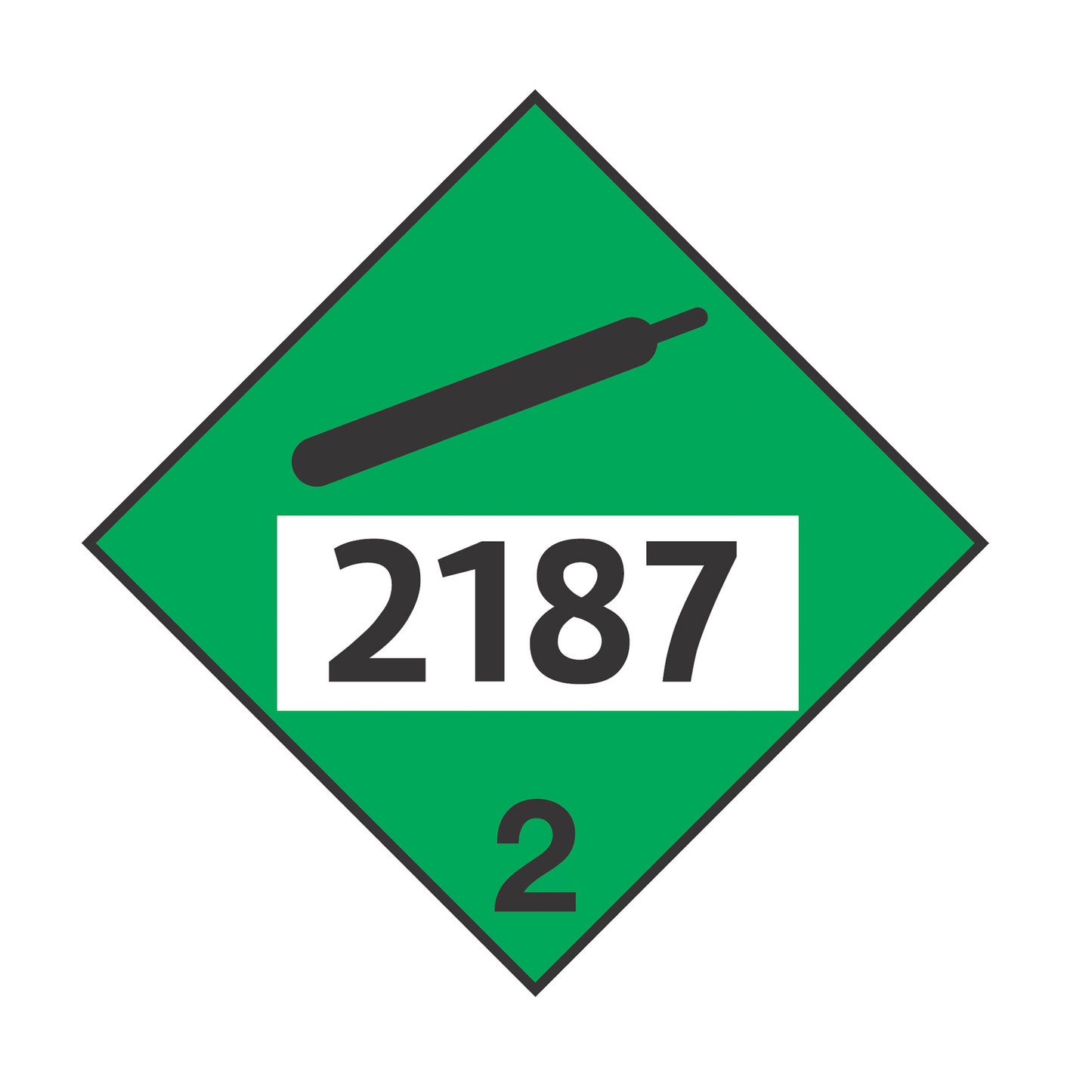 Hazard Class 2: Non-Flammable Gas UN #2187 Placard Sign | Transportation Placards Decal Stickers