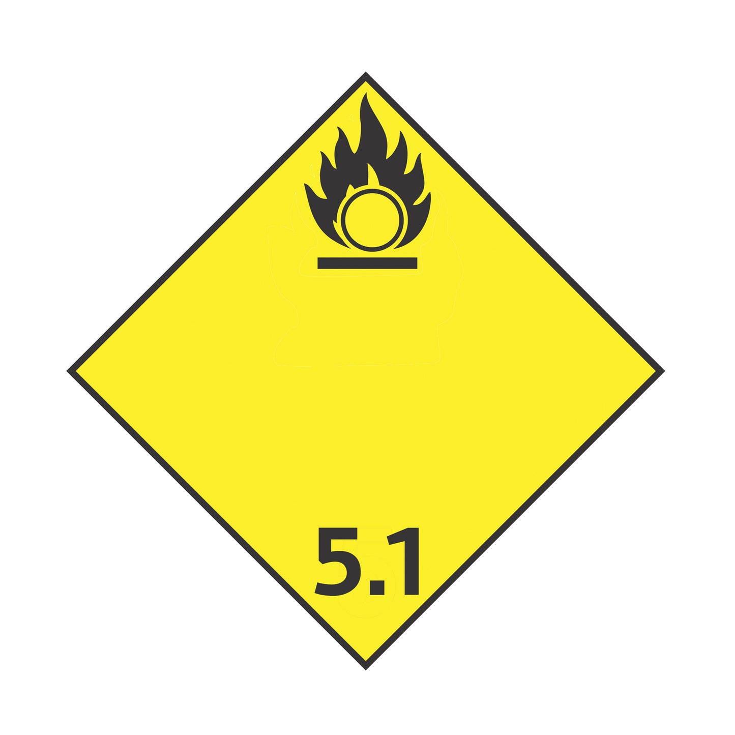 Hazard Class 5: Oxidizer 5.1 Placard Sign | Transportation Placards Decal Stickers