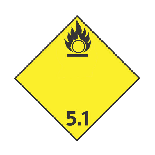 Hazard Class 5: Oxidizer 5.1 Placard Sign | Transportation Placards Decal Stickers