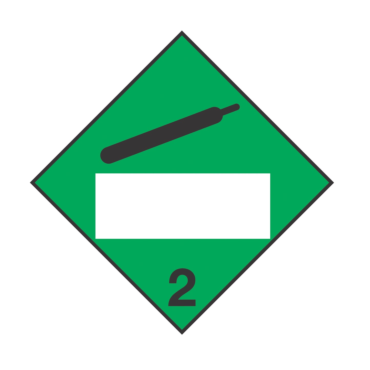 Hazard Class 2: Non-Flammable Gas Blank Placard Sign | Transportation Placards Decal Stickers